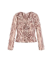 City Chic Women's Plus Vivid Ruffle Snake Print Top