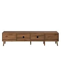 Streamdale Furniture 76" Rattan Doors Tv Stand for TVs up to 85", Wood-Grain Entertainment Center