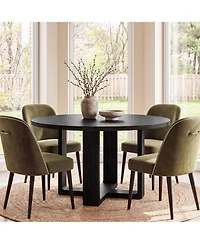 Tribesigns 47.24" Round Dining Table for 4-6 People, Solid Wood