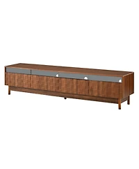 Streamdale Furniture 78" Modern Led Tv Stand for TVs up to 85" with Glass Drawers
