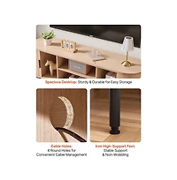 Slickblue Entertainment Center with Rolling Door and Adjustable Storage Shelves, Tv Console Table