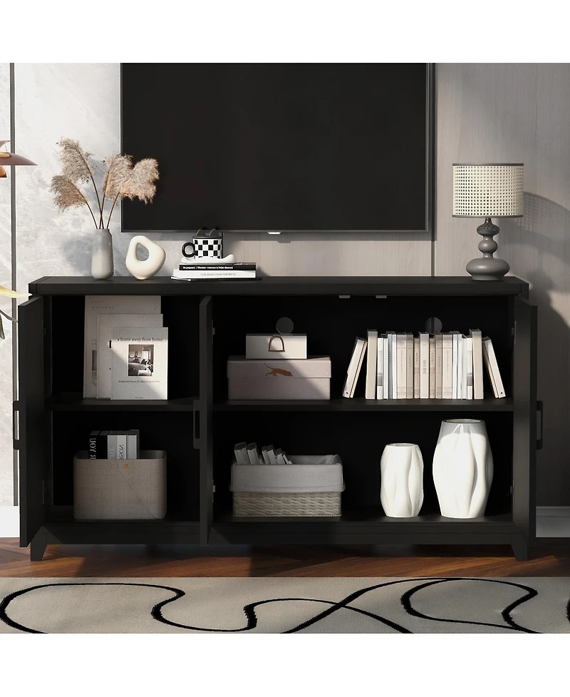 Streamdale Furniture Modern Wood Tv Stand for TVs up to 65 Inches with Storage Cabinet