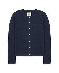 Hope & Henry Women's Organic Cotton Pointelle Cardigan