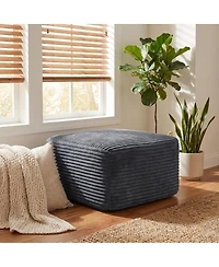 Streamdale Furniture 37.5" Corduroy Square Upholstered Ottoman Foot Stool