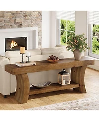 Tribesigns 63" Solid Wood Console Table with Shelf
