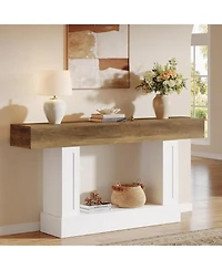 Tribesigns 63" Farmhouse Console Table with U-Shaped Base