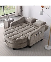 Streamdale Furniture 2-Seater Sofa and Chaise with Storage Footrest and Pillows
