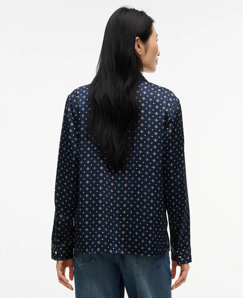 Tommy Hilfiger Women's Fluid Floral-Print Long-Sleeve Blouse