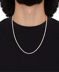 Italian Silver Solid Wheat Chain Necklace in Sterling Silver