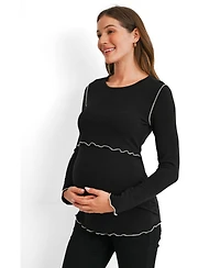 Hello Miz Maternity Ribbed Nursing Top