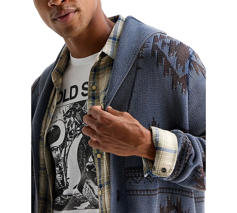 Lucky Brand Men's Southwestern Shawl Collar Cardigan Sweater