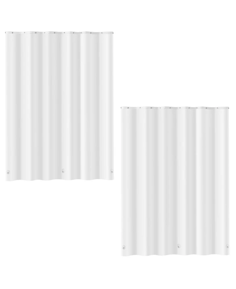 Slickblue 2 Pack Peva Shower Curtain Liners with 3 Magnets