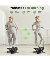 Zeny Mini Stepper with Resistance Bands, Adjustable Home Fitness Trainer