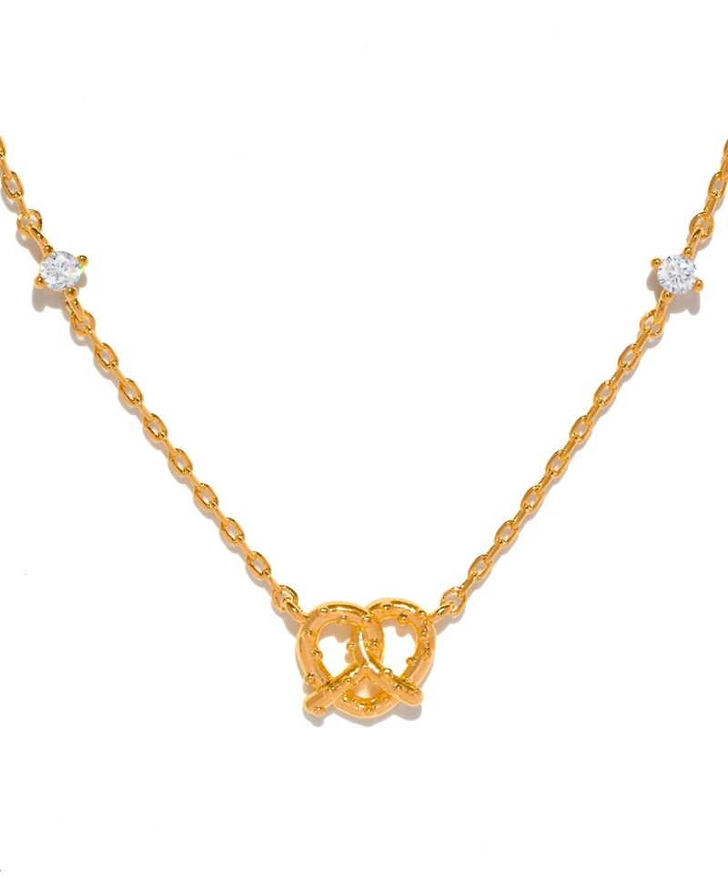 Girls Crew Crystal Salted Pretzel Necklace