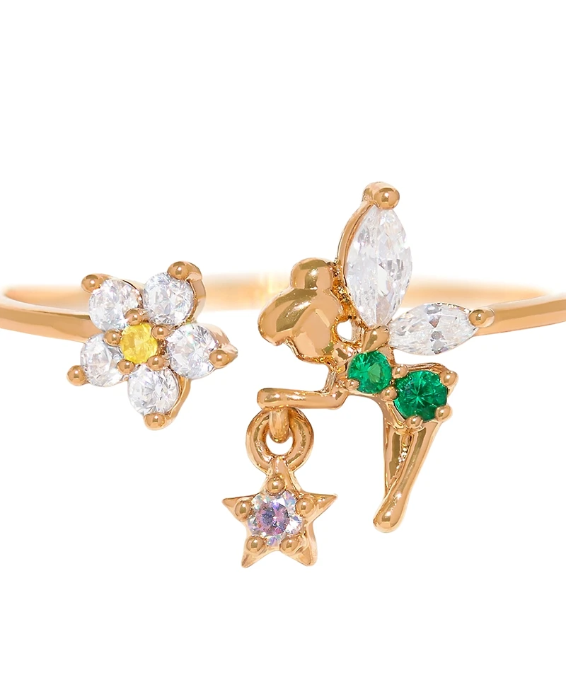 Girls Crew Crystal Disney Tinker Bell Pixie Dust Adjustable Ring