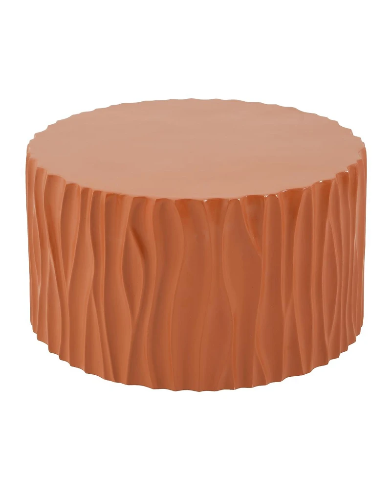 Streamdale Furniture Terracotta Round Mgo Wave Textured Coffee and Side Table