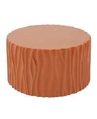 Streamdale Furniture Terracotta Round Mgo Wave Textured Coffee and Side Table