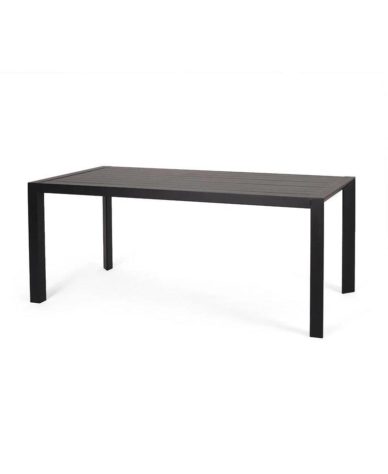 Streamdale Furniture Modern Aluminum Outdoor Slat Panel Dining Table