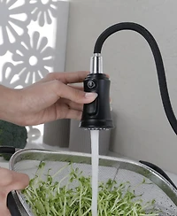 Thirtypeachy Single Handle High Arc Pull-Down Kitchen Faucet with 3-Function Sprayer, 360degree(s) Swivel, Easy Install