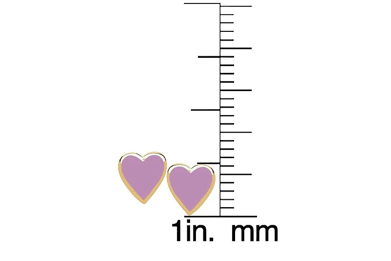 Lily Nily Girls Heart Stud Earrings in 14K