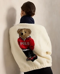 Polo Ralph Lauren Women's Bear High-Pile Fleece Funnel Neck Jacket