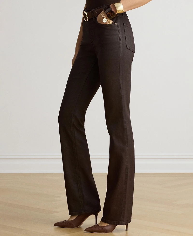 Lauren Ralph Women's High-Rise Bootcut Coated Jeans