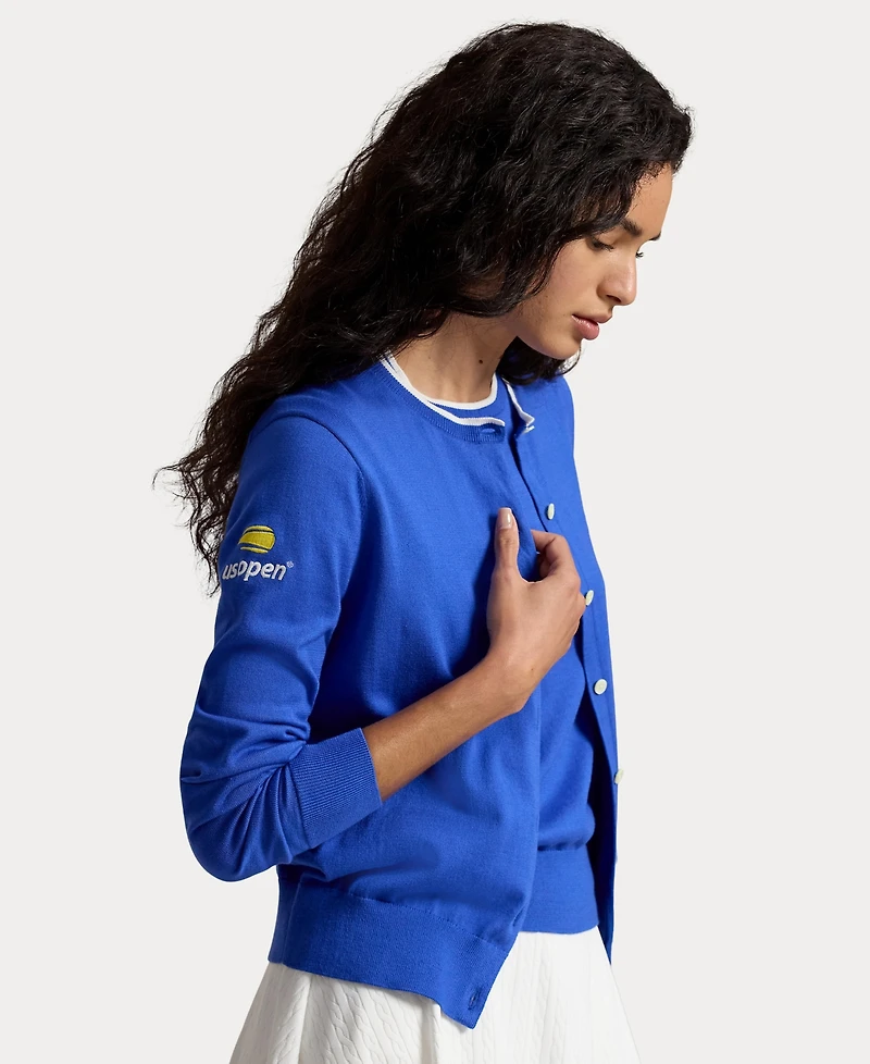 Polo Ralph Lauren Women's Us Open Crew Neck Long-Sleeve Cardigan Sweater