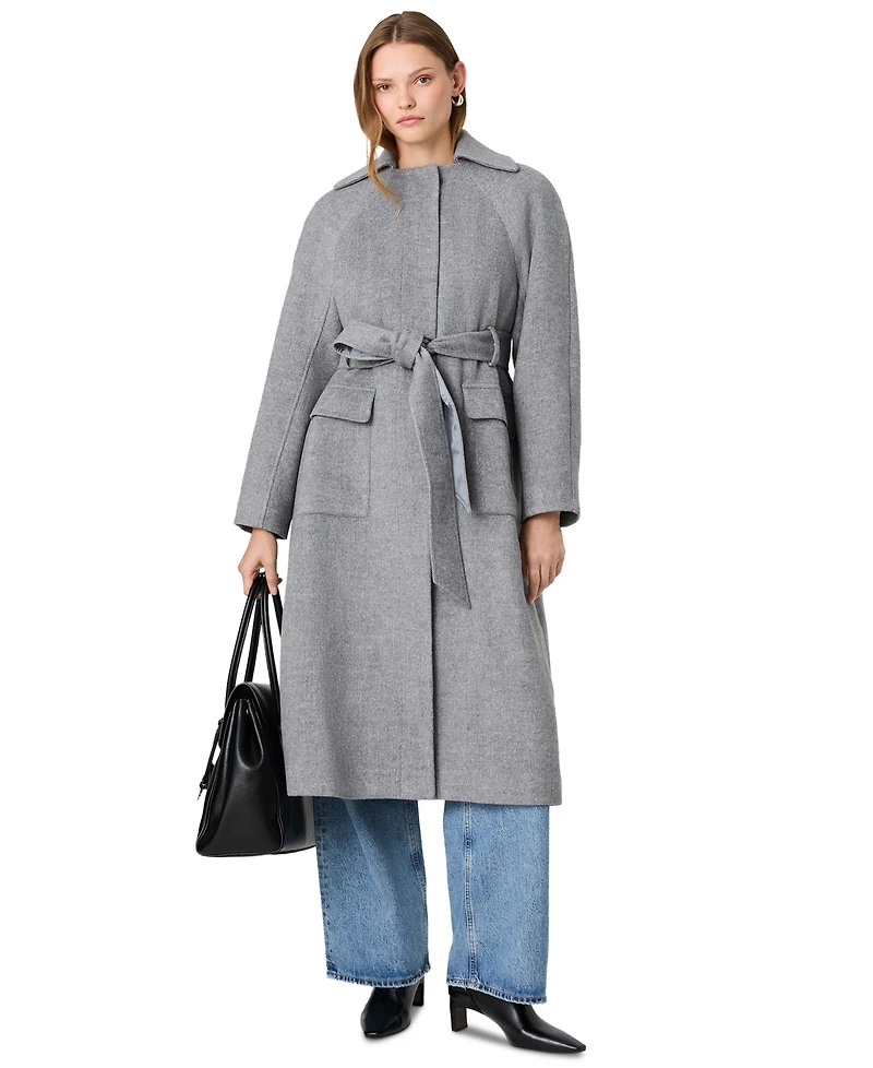 French Connection Women's Gabriella Twill Belted Relaxed Coat