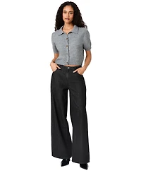French Connection Women's Suzie Short-Sleeve Collared Button-Up Top