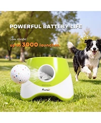 PawHut Automatic Dog Ball Launcher, Dog Ball Thrower with 5 2.3" Etpu Balls