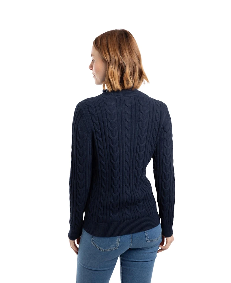 Weird Fish Women's Lunenne Full Zip Cable Knit Cardigan