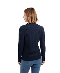 Weird Fish Women's Lunenne Full Zip Cable Knit Cardigan