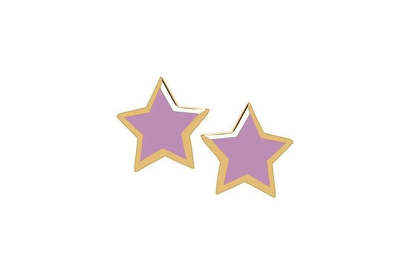 Lily Nily Enamel Star Stud Earrings in 14K
