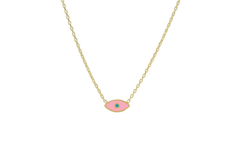 Lily Nily Girls Enamel Evil Eye Necklace in 14K
