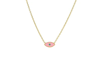 Lily Nily Girls Enamel Evil Eye Necklace in 14K