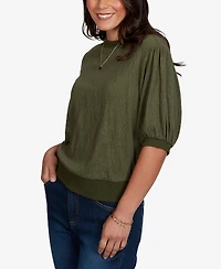 Ruby Rd. Petite Rosette Textured Knit Top