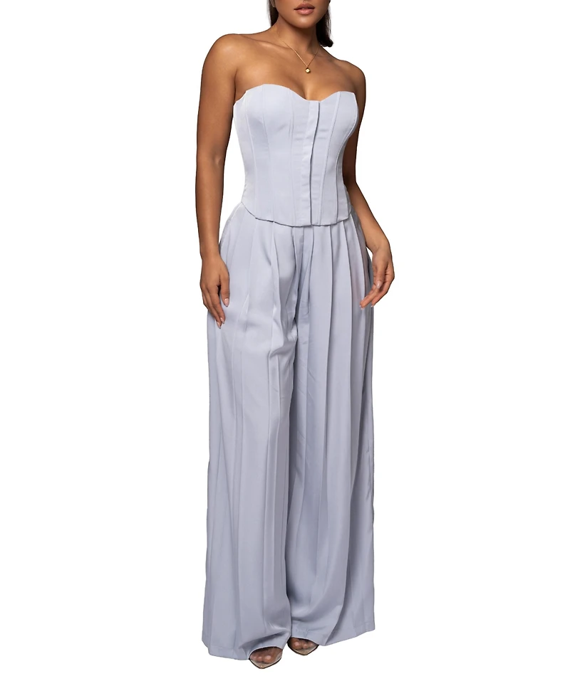 Jluxlabel Women's Viv Satin Sweetheart-Neckline Sleeveless Bustier Top