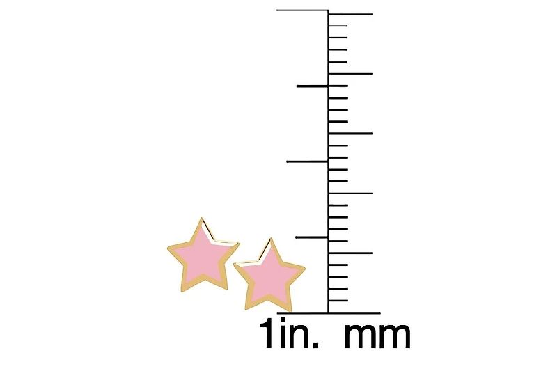 Lily Nily Girls Enamel Star Stud Earrings in 14K