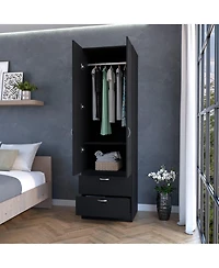 Fm Furniture Tall Mayer Wardrobe Melamine with Two Doors and Drawers