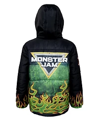 Monster Jam Toddler Boys Zip Up Winter Coat Puffer Jacket