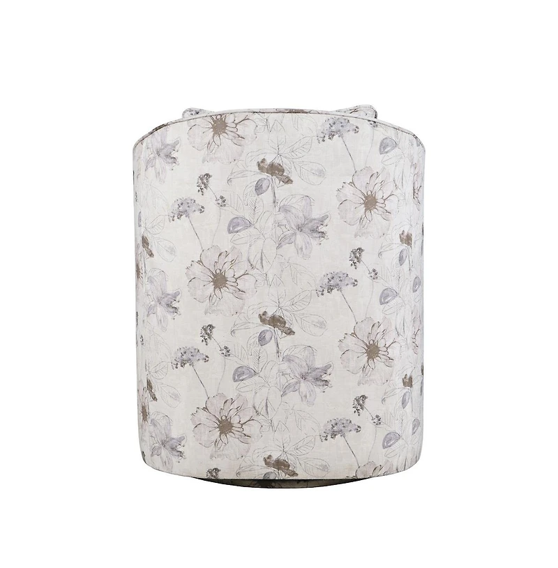Jofran Daisy Bloom Classic Traditional Swivel Accent Armchair with Pillow