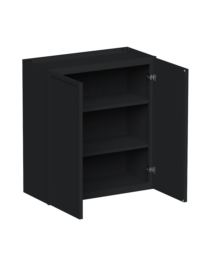 Boyel Living 27"x30" Standard Wall Cabinet 2 Door Shelves, Ready to Assemble Kitchen with Solid Wood Frame, Soft-Close Slides and Hinge