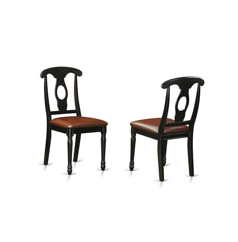 East West Furniture 5 Piece Dining set including 4 Leather Chairs