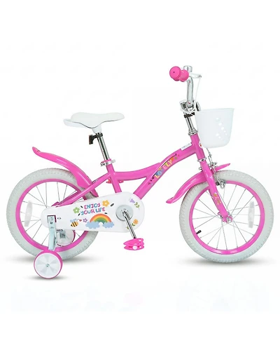 Sugift 16 in Girls Bike with Front Basket and Bell Ages 4-7