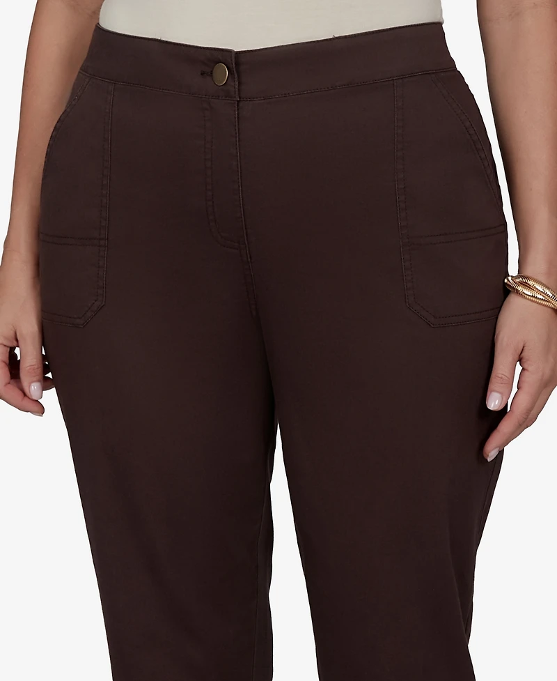 Ruby Rd. Plus Enzyme Wash Straight Cropped Pants