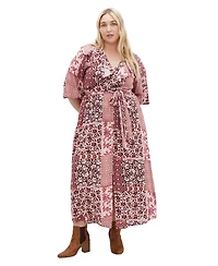 City Chic Plus Dahlia Short-Sleeve Maxi Dress