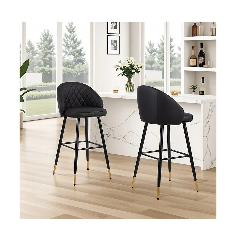 New Classic Furniture Oliver Faux Leather Bar Chair (Set of