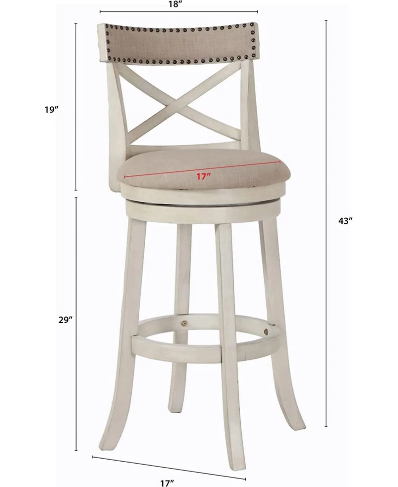 New Classic Furniture York 29" Wood Bar Stool with Fabric Seat