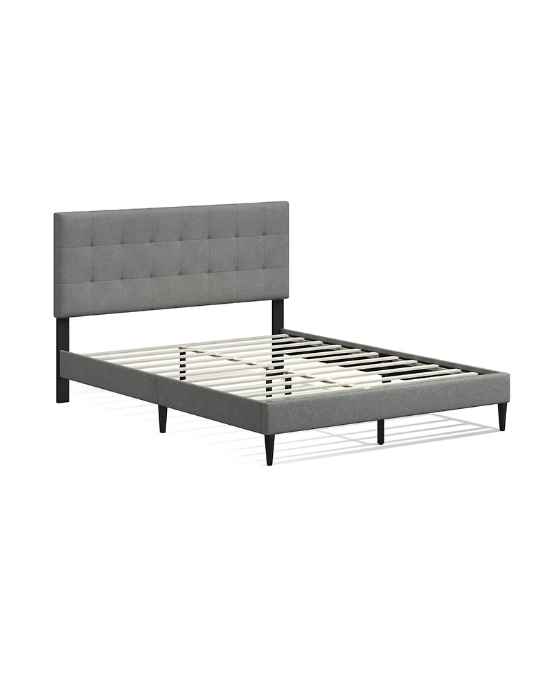 Glenwillow Home Upholstered Complete Bed Queen Stone