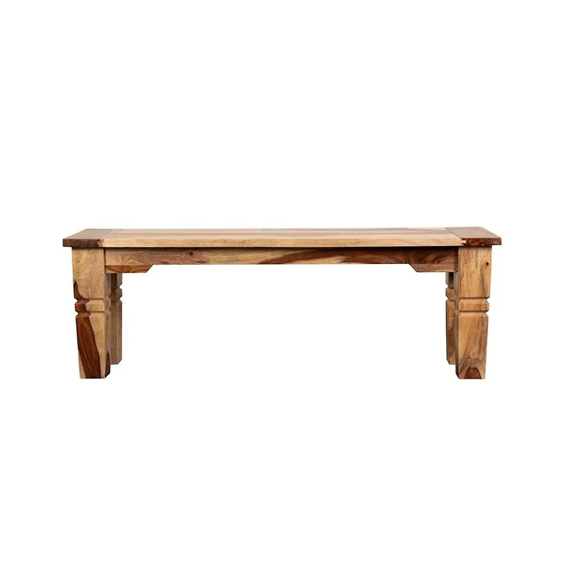 Porter Designs Taos Solid Sheesham Wood Dining Bench, Natural